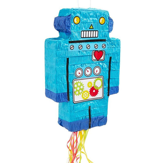 Robot Pinata, Kids Birthday Party Supplies (16.6 x 10.8 In)