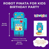 Robot Pinata, Kids Birthday Party Supplies (16.6 x 10.8 In)
