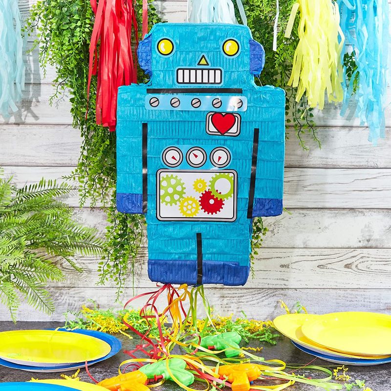 Robot Pinata, Kids Birthday Party Supplies (16.6 x 10.8 In)