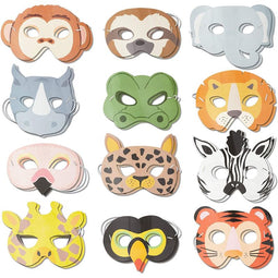 Jungle Theme Party Favors, Eye Coverings for Birthday Photo Props (24 Pack)