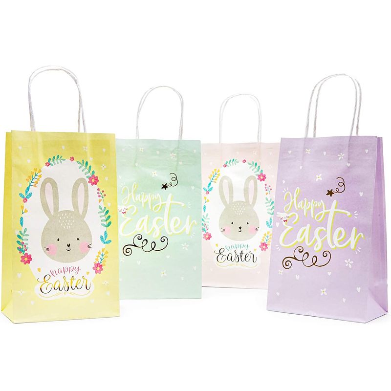 36Pcs Easter Paper Gift Bags With Handles, Easter Paper Bags With Handles