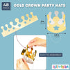 Gold Foil Paper Party Crown Hats (3.3 x 3 Inches, 48-Pack)