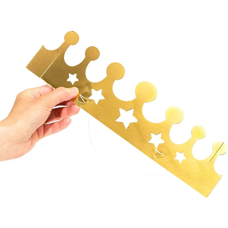 Gold Foil Paper Party Crown Hats (3.3 x 3 Inches, 48-Pack)