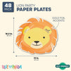 Safari Party Decorations, Lion Plates (13 x 10 In, 48-Pack)