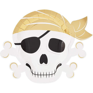 Pirate Party Supplies, Skull Plates (13 x 10 in., 48 Pack)