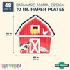 Paper Plates for Farm Animal Birthday Party (10 Inches, 48 Pack)