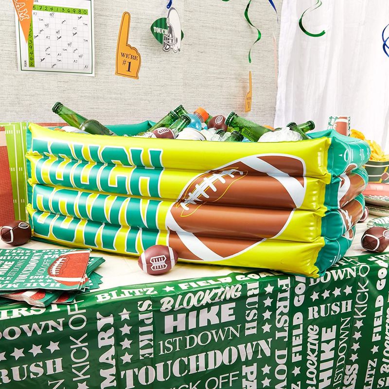 Football Party Inflatable Cooler (24 x 24 in, Green, Square)