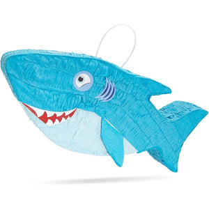 Shark Party Pinata, Blue (16.6 x 6.5 in)