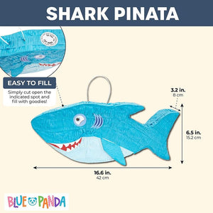 Shark Party Pinata, Blue (16.6 x 6.5 in)