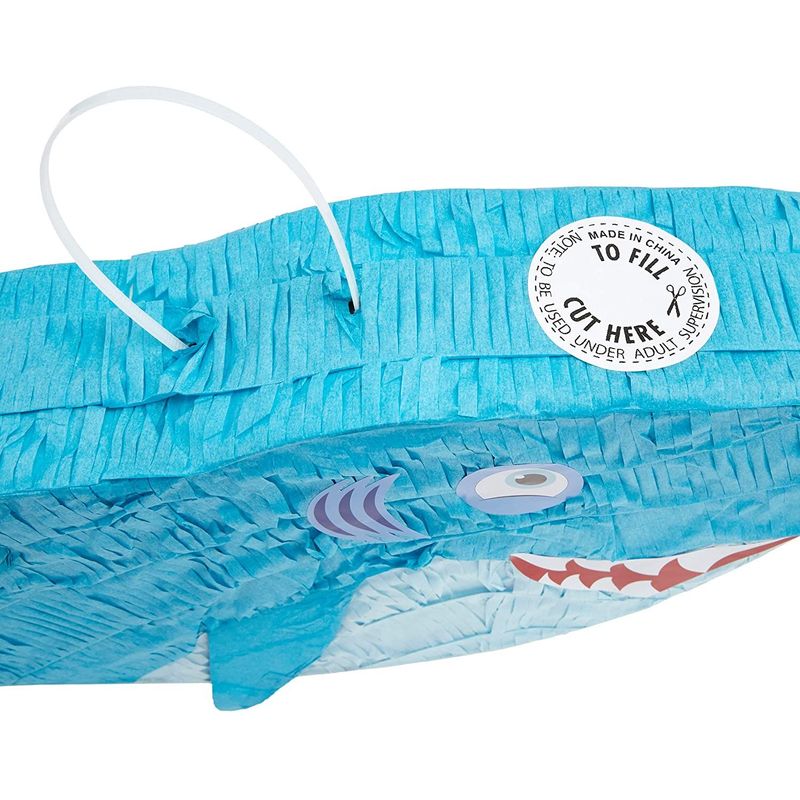 Shark Party Pinata, Blue (16.6 x 6.5 in)