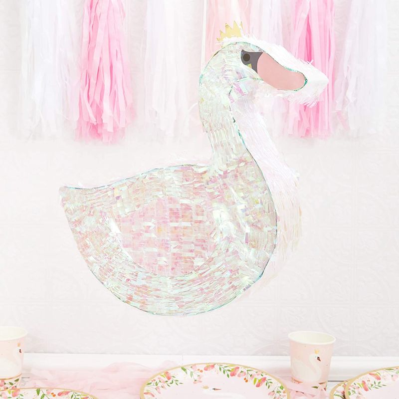 Swan Pinata, Princess Party Supplies (16.25 x 14 in)