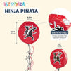 Mini Ninja Pinata for Kids Birthday (11.7 x 11.7, Red)