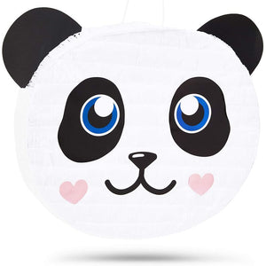 Small Panda Pinata for Animal Birthday Party Supplies (14.5 x 13 x 3 Inches)