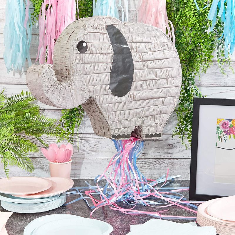 Elephant Pinata, Safari Party Decorations (17 x 12 In)