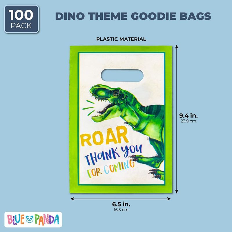 Dinosaur Party Favor Goodie Bags (100 Pack)