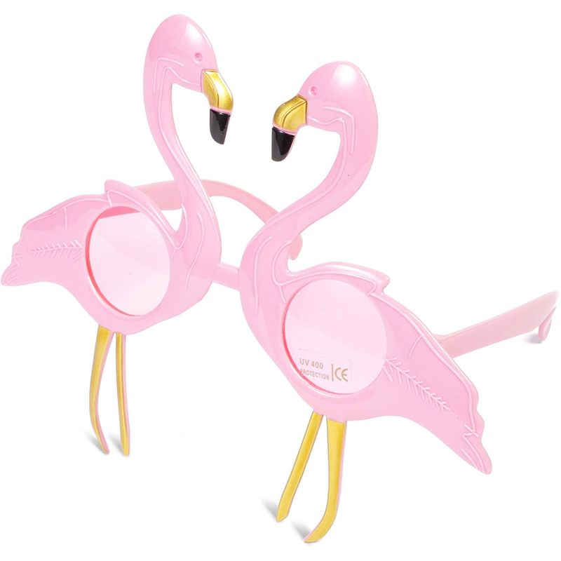 Flamingo Sunglasses for Hawaiian Luau Party (6 Pack)