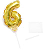 Gold Foil Balloon Number 0-9 Birthday Cake Toppers (6 in, 12 Pack)