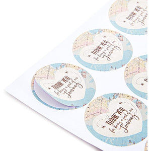 World Map Travel Party Favor Bags with Stickers (8.7 x 5.15 In, 36 Pack)