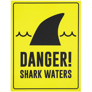 Shark Zone Party Decorations, Funny Wall Decor Signs for Kid's Birthday Party, Ocean Theme (8.6 x 11 Inches, 6 Pack)