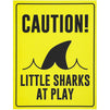 Shark Zone Party Decorations, Funny Wall Decor Signs for Kid's Birthday Party, Ocean Theme (8.6 x 11 Inches, 6 Pack)