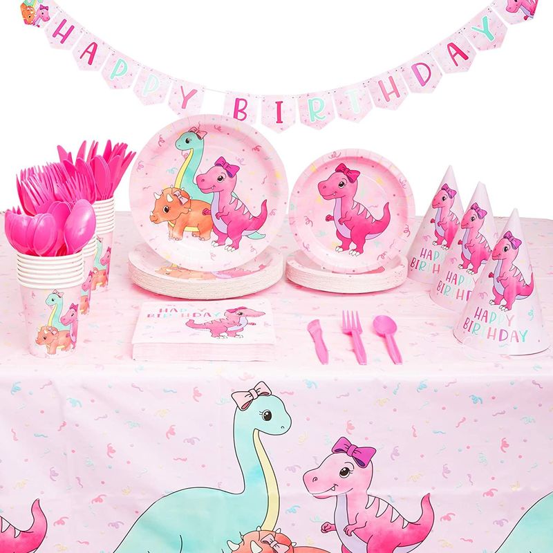 Dinosaur Birthday Party Decor Dino theme tableware kit Cups plates