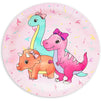 Girl's Birthday Pink Dinosaur Party Supplies, Paper Plates (9 Inches, 80 Pack)