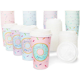 16 oz. Cute Patterns Stripes, Dots & Stars Disposable Paper Coffee