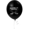 Pirate Birthday Party Balloon Kit with String (Black, White, Red, 15 Balloons)