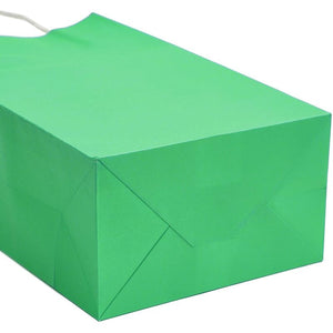 Paper Party Gift Bags with Handles (9 x 5.3 in, Green, 25 Pack)