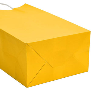 Paper Party Gift Bags with Handles (9 x 5.3 in, Yellow, 25-Pack)