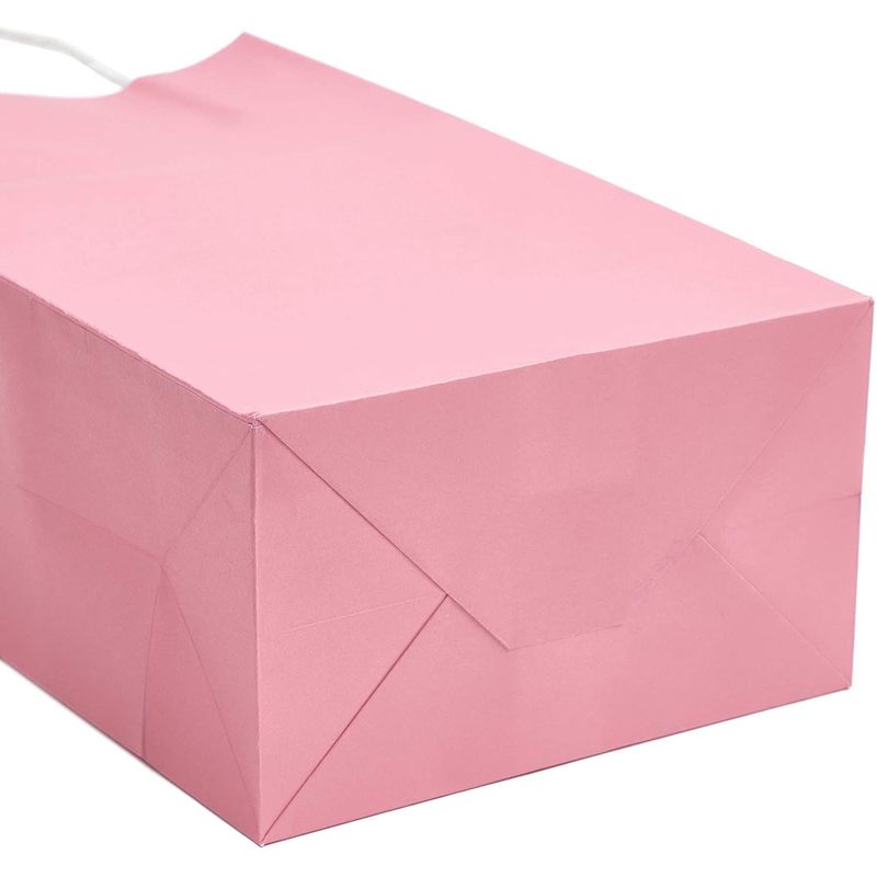 Paper Party Gift Bags with Handles (9 x 5.3 in, Pink, 25-Pack)