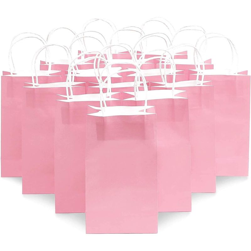 Paper Party Gift Bags with Handles (9 x 5.3 in, Purple, 25-Pack)