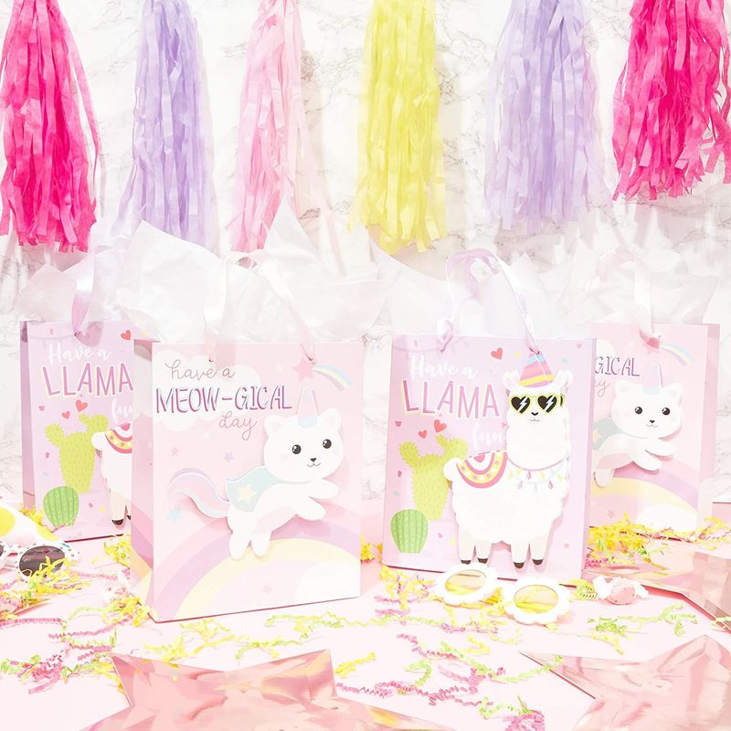 Animal Birthday Gift Bags (9 x 7.5 Inches, 12-Pack)