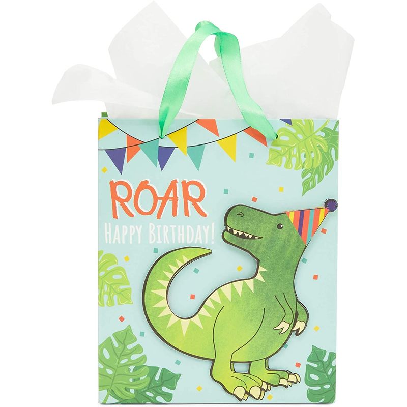 Animal Birthday Gift Bags (9 x 7.5 Inches, 12-Pack)