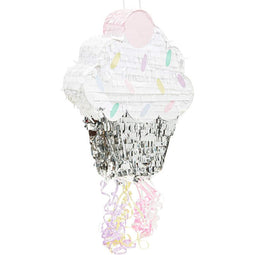Small Cupcake Pinata for Birthday Party Supplies (15 x 13 x 3 Inches)