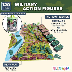 Military Action Figures and Accessory Kit (120 Pieces)