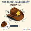 Blue Panda Mini Cowboy Hat, Pet Costume Accessory, Adjustable Sizing (7.5 x 6 x 3.5 in, Brown)