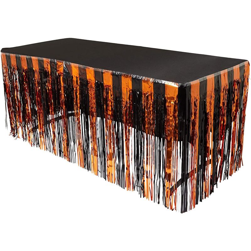 Halloween Party Supplies, Black and Orange Table Skirt (2 Pack)