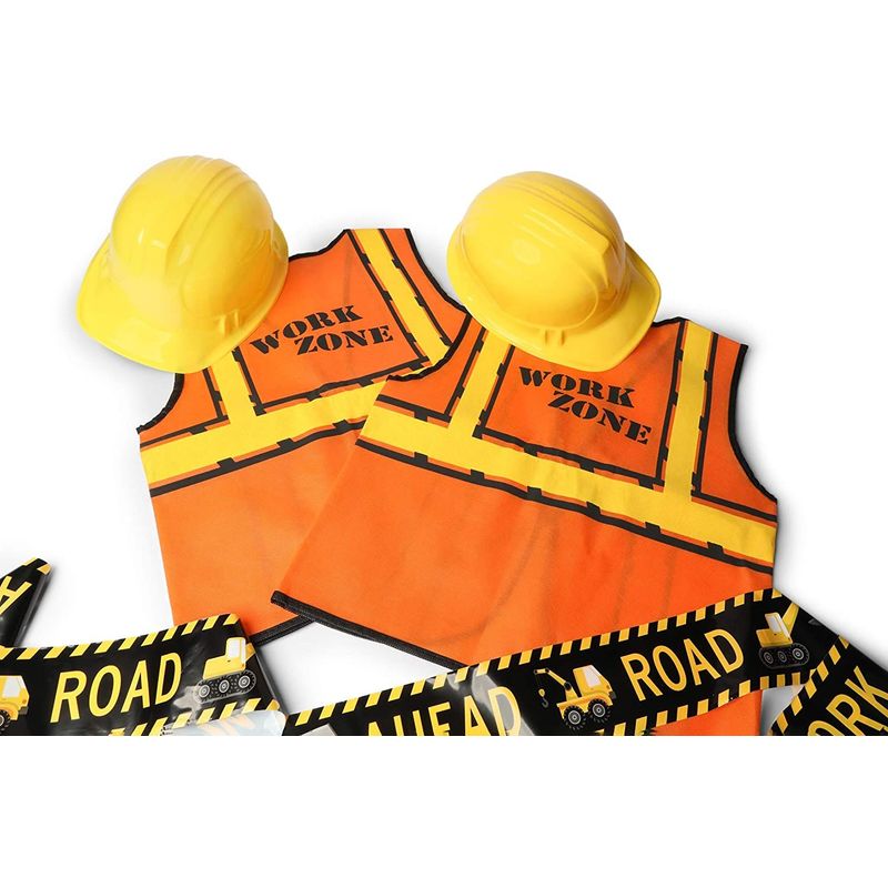 Construction Worker Costumes for Kids, Includes Vests and Hats (6 Sets)