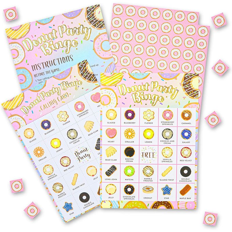 Donut Bingo Party Game for Birthdays, Donut Grow Up (5 x 7 Inches, 36 Cards)