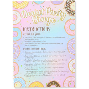 Donut Bingo Party Game for Birthdays, Donut Grow Up (5 x 7 Inches, 36 Cards)