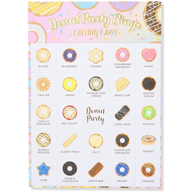 Donut Bingo Party Game for Birthdays, Donut Grow Up (5 x 7 Inches, 36 Cards)