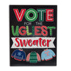 Ugly Christmas Sweater Voting Cards for Holiday Parties, Xmas Party Game (51 Pieces)