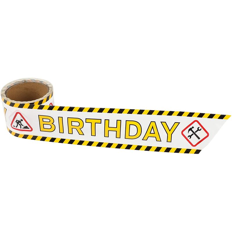 Construction Birthday Party Decoration Tape (3 in, 100 Ft, 3 Pack)