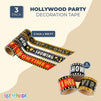 Movie Night Party Non-Adhesive Decoration Tape for Walls, 3 Inches x 100 Feet (3 Rolls)