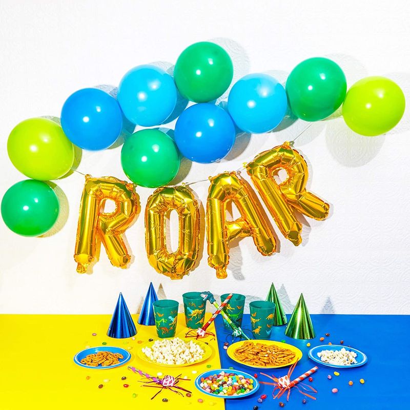 Foil Balloon Letters Set, Gold Roar Dinosaur Birthday Party (24 Pack)
