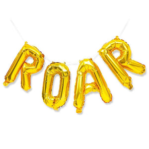 Foil Balloon Letters Set, Gold Roar Dinosaur Birthday Party (24 Pack)