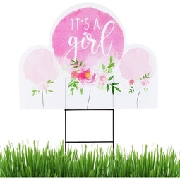 Baby Shower Yard Signs with Stakes, It’s A Girl (17 x 13 In, 2 Pack)