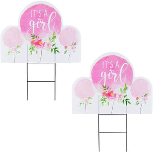 Baby Shower Yard Signs with Stakes, It’s A Girl (17 x 13 In, 2 Pack)