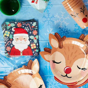 Santa Claus Paper Napkins for Christmas Holiday Parties (6.5 x 6.5 In, 50 Pack)